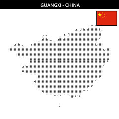 Small square dotted map of guangxi in China