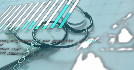 Plakat Image of data processing over stethoscope