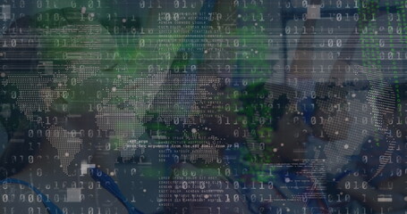 Image of data processing over diverse schoolchildren