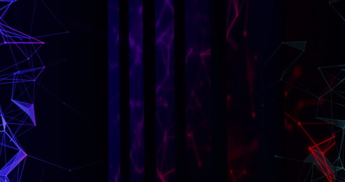 Image of moving shapes on black background