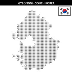 Small square dotted map of gyeonggi in South Korea