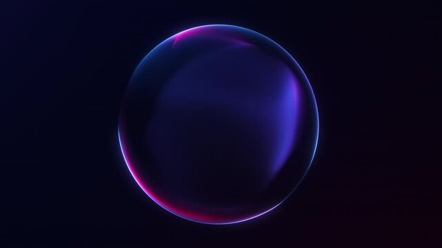 Stylized blue gradient sphere softly glowing in seamless 4K 60FPS loop. Ideal for futuristic motion graphics, digital branding, and presentations.