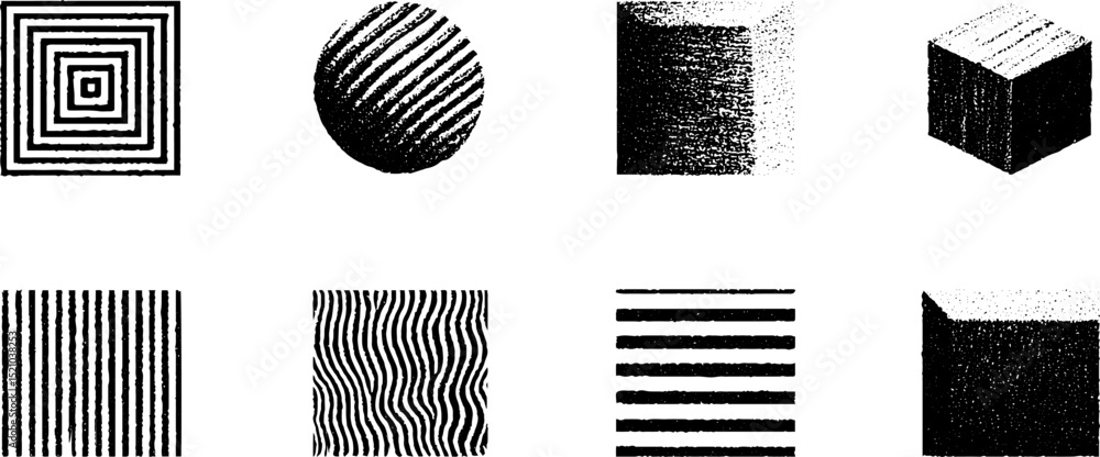 Poster geometric patterns and minimal block designs for art and decoration