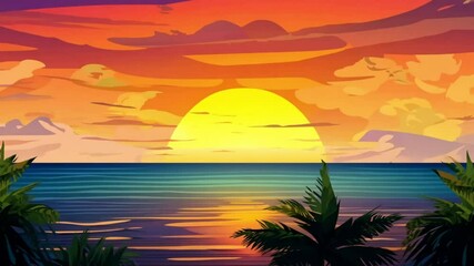 tropical beachside restaurant at sunset