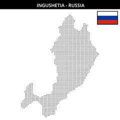 Obraz premium Small square dotted map of ingushetia in Russia
