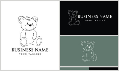 Teddy Bear Logo Design Variations. (1)