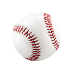 White baseball with red stitching isolated on transparent background a classic sports image