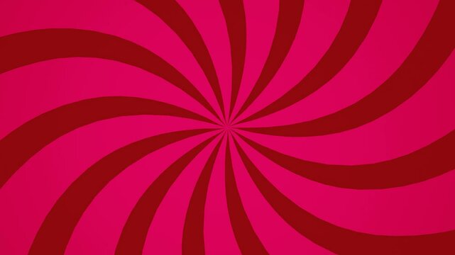 Brown and  Pink Spiral Sunburst Background Animation, Seamless Loop, Retro Inspired Multicolor Bubblegum Swirl Rays and Rotating Stripes, 4k