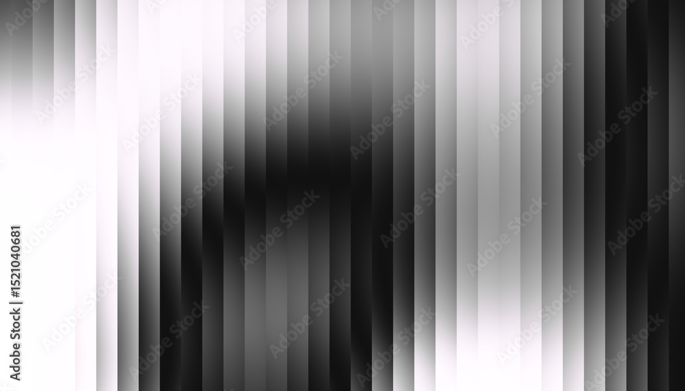 Poster Fractal Glass Gradient Texture. Reed vertical lines patterned glass, overlay with transparent background. Universal monochrome black background stylish gradient