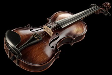 Fototapeta premium Beautifully crafted violin showcasing elegant design and intricate details with a rich wood finish for musical enthusiasts and collectors