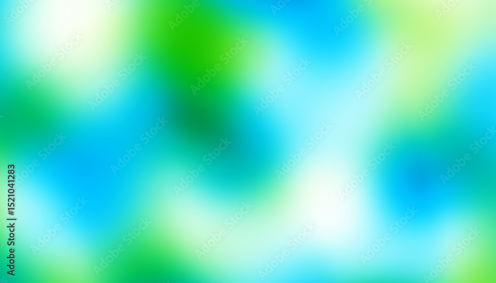 Poster World environment day concept: green and blue abstract blur spots background with bokeh effect and transparency