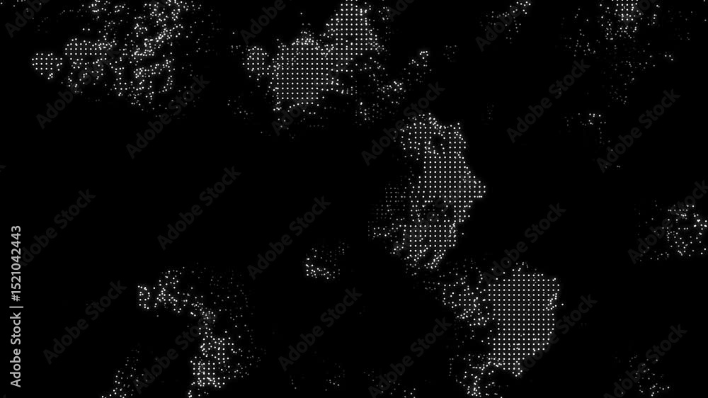 Poster animated abstract technology black background random dots and grid 4k.