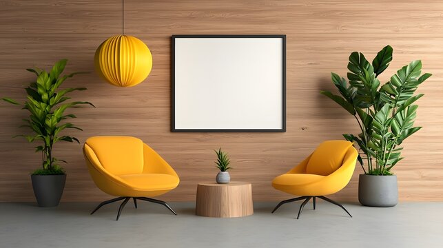 Bright and airy coworking lounge with modern minimalist decor