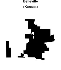 Fototapeta premium Belleville (Kansas) blank outline map