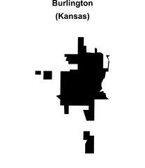 Obraz premium Burlington (Kansas) blank outline map