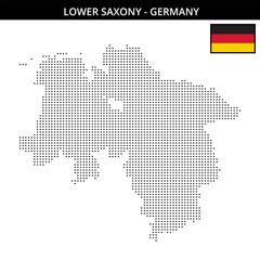 Small square dotted map of lower-saxony in Germany