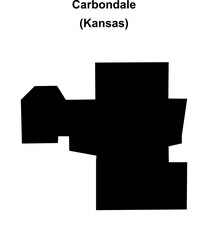 Obraz premium Carbondale (Kansas) blank outline map