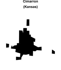 Cimarron (Kansas) blank outline map