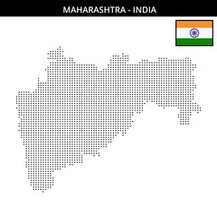Small square dotted map of maharashtra in India
