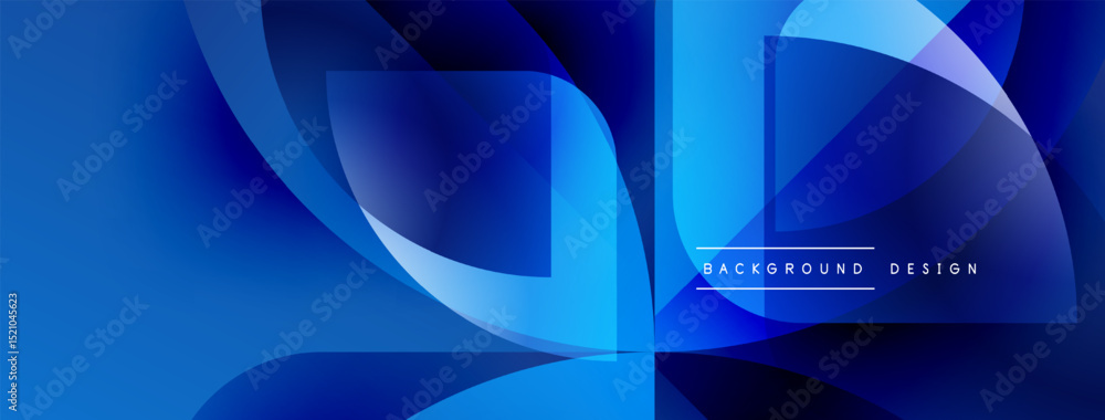 Aufkleber abstract blue design features flowing shapes, gradients, dynamic composition. modern aesthetic suita