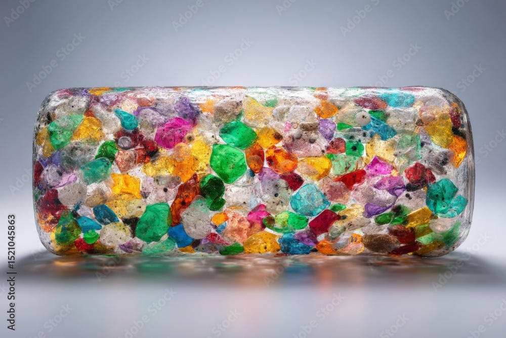 Poster colorful gems embedded in transparent resin create a stunning decorative piece for any home or offic