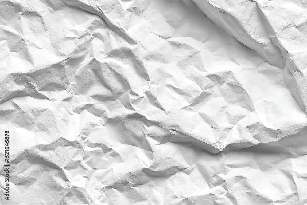 Aufkleber Crumpled white paper texture creating an abstract background for design and artistic projects