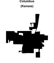 Columbus (Kansas) blank outline map