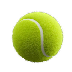 A highly detailed and stylish vector icon of a professional tennis ball, bright neon green