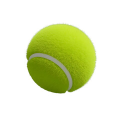 A highly detailed and stylish vector icon of a professional tennis ball, bright neon green