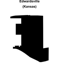 Edwardsville (Kansas) blank outline map