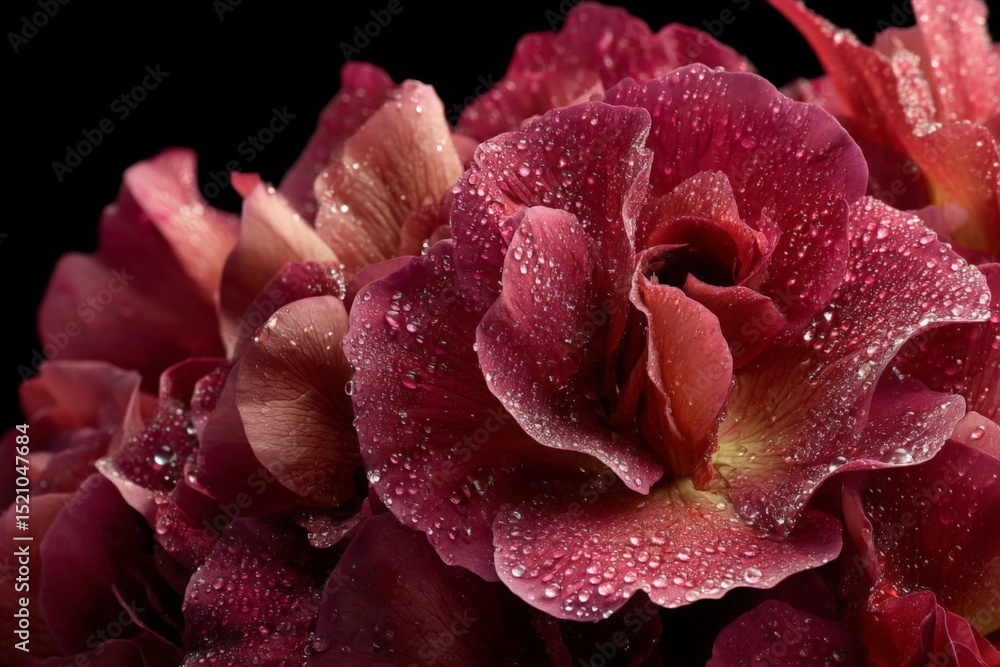 Aufkleber roses adorned with raindrops showcase vibrant hues in a close-up display of natural elegance and bea