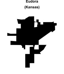 Obraz premium Eudora (Kansas) blank outline map