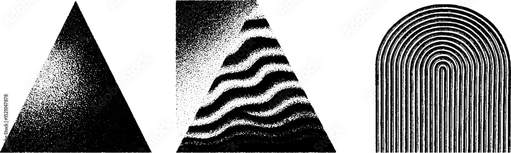 Poster geometric pyramid and abstract pattern engravings for artistic design