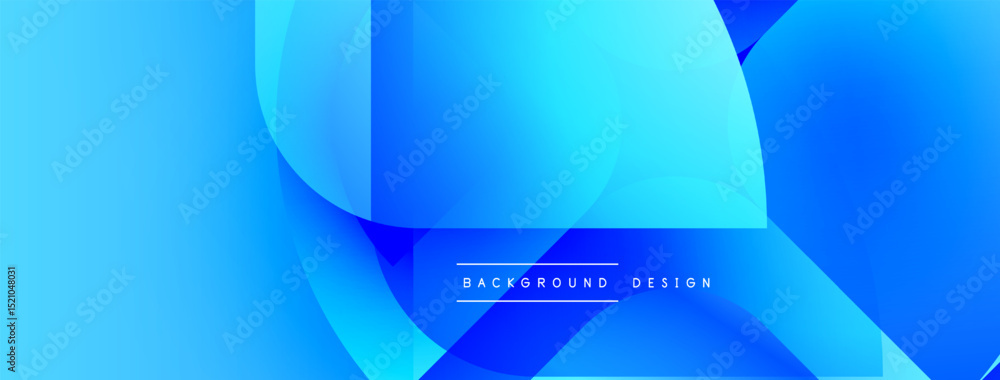 Aufkleber Abstract blue background. Overlapping shapes create dynamic visual effect. Modern design suitable for banners, websites.
