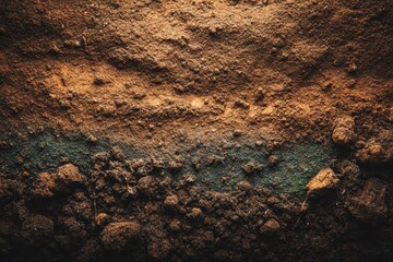 Soil layers showcasing rich textures and colors in an outdoor environment during daylight hours