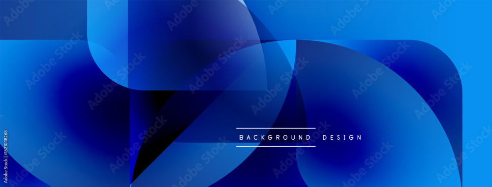 Leinwandbilder Abstract blue background. Overlapping shapes create dynamic visual effect. Modern design suitable for digital projects.