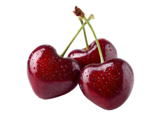Fresh heart shaped cherries