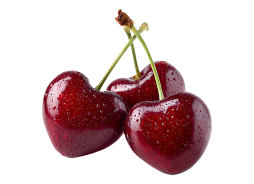 Fresh heart shaped cherries