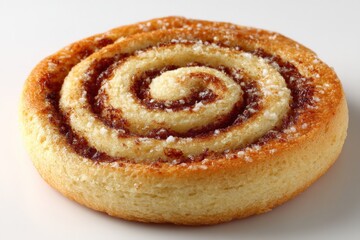 Fototapeta premium Delicious cinnamon roll with a soft dough and sugary topping enjoyed for breakfast or dessert