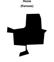 Hoxie (Kansas) blank outline map