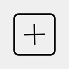 Black and White Plus Icon