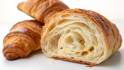 Close up of Croissant and its layers