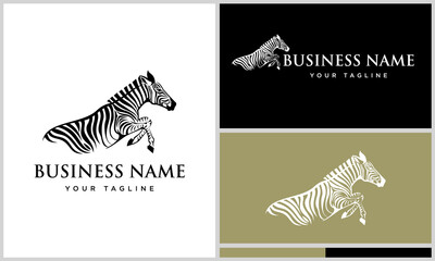 Zebra Logo Jump Vector Design.
