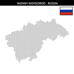 Obraz premium Small square dotted map of Nizhny-Novgorod in Russia