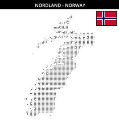Obraz premium Small square dotted map of nordland in Norway