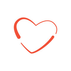 Heart one line. Vector drawing.
