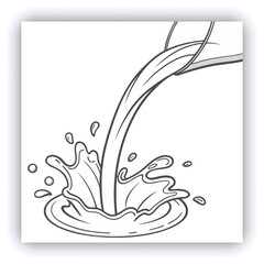 Abstract water splash blue and white background. Milk splash frame pattern. Yogurt or dairy cream wave border with drops