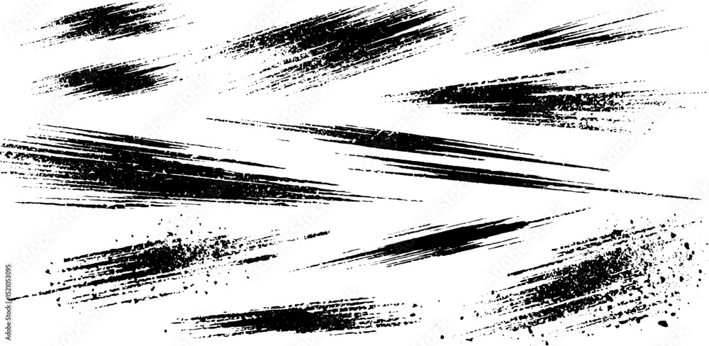Poster engraved abstract illustration of scratch and noise texture set for artistic design