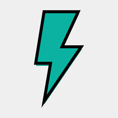 Black and green thunder icon