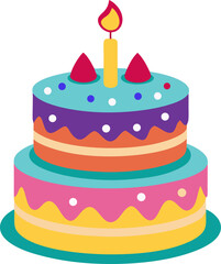 birthday cake vector illustration